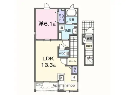 プレッソ エテルノ(1LDK/2階)の間取り写真