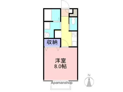 ルミナス祇園1(1K/2階)の間取り写真