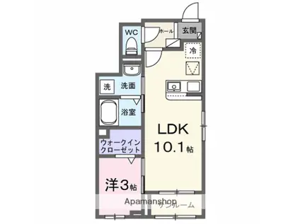 ガーデン(1LDK/1階)の間取り写真