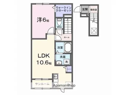 ガーデン(1LDK/2階)の間取り写真