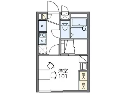 レオパレスエスポワールⅠ(1K/1階)の間取り写真