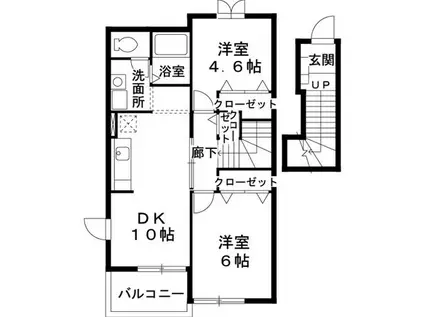 ピ-ノ・リブロA(2DK/2階)の間取り写真