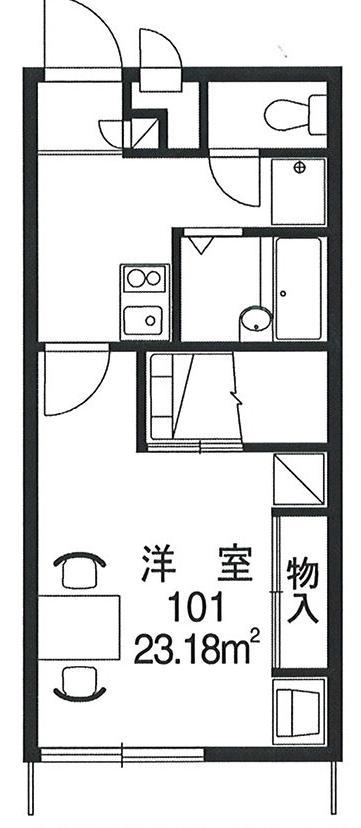 レオパレスホーリーラブ(1K/2階)の間取り写真