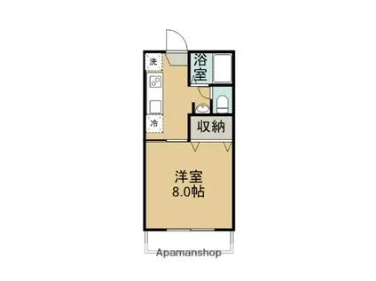 山陰本線 東松江駅(島根) 徒歩19分 2階建 築26年(1K/2階)の間取り写真