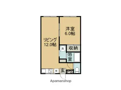 KコーポRⅡ(1LDK/1階)の間取り写真