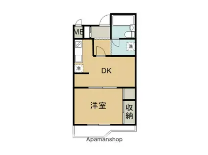 キムラビル(1DK/1階)の間取り写真