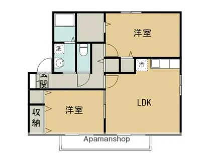 フィオーレA(2LDK/1階)の間取り写真