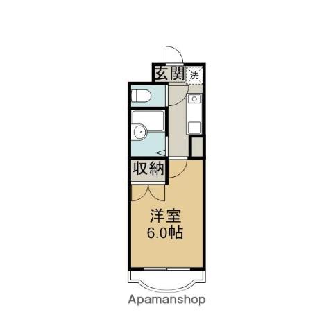 ウエストビレッジⅠ(1K/4階)の間取り写真