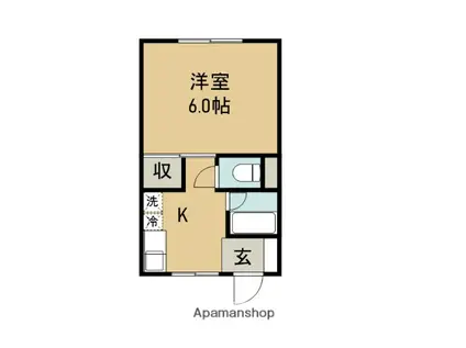 サンビレッジM(1K/1階)の間取り写真