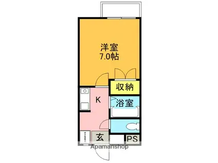 リリーズHARA(1K/2階)の間取り写真