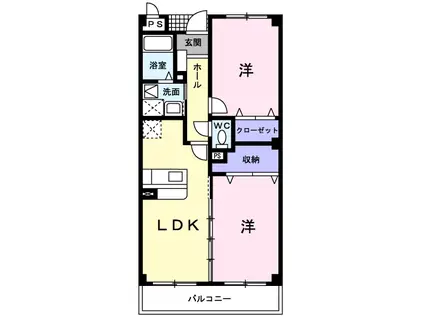 アヴニールヴィラ栂前A(2LDK/2階)の間取り写真