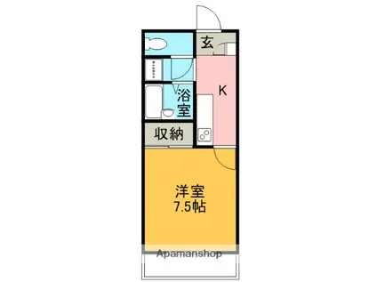 コーポ一畑西持田(1K/3階)の間取り写真