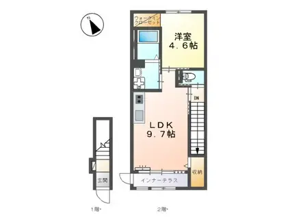 FIRST(1LDK/2階)の間取り写真
