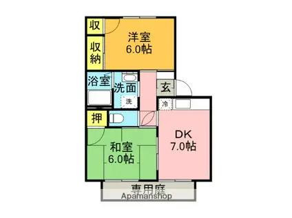 ジュネス立石92B(2DK/1階)の間取り写真