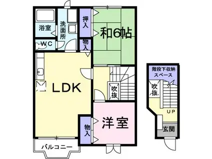 セゾンプレサイト(2LDK/2階)の間取り写真