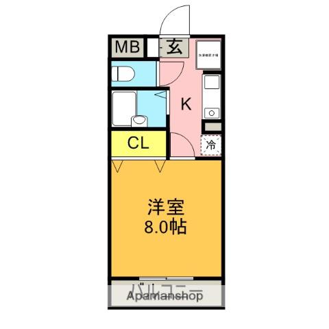 メゾンミレニア(1K/1階)の間取り写真