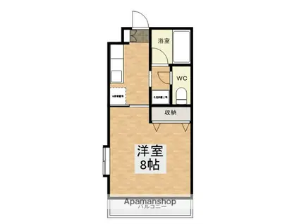 ユニワエクセルⅠ(1K/2階)の間取り写真