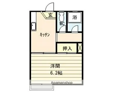 コーポシャローム(1K/2階)の間取り写真