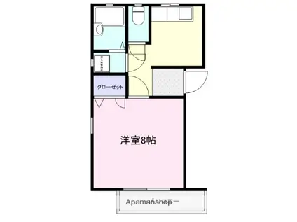 イーストボーイ(1K/1階)の間取り写真