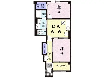 メゾン エスポワール(2DK/1階)の間取り写真