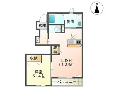 ドルチェ ヴィータ(1LDK/1階)の間取り写真