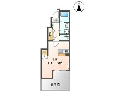 ブランシュⅠ(ワンルーム/1階)の間取り写真