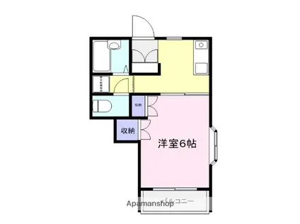 グラディールセントラルⅡA(1K/2階)の間取り写真