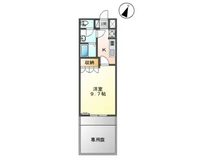 スマイルヒルズ(1K/1階)の間取り写真