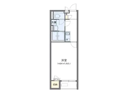 クレイノJUNEBERRY(1K/1階)の間取り写真