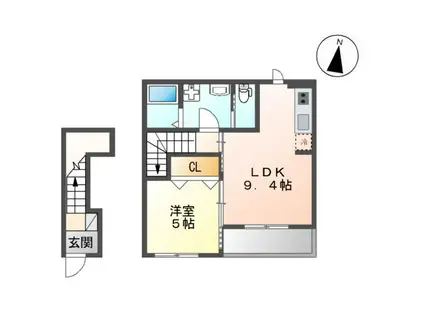カメリア(1LDK/2階)の間取り写真
