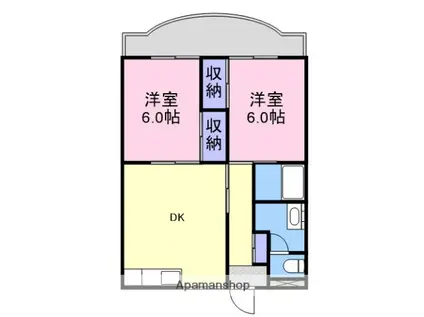 HOKUYOヴィレッジ(2DK/3階)の間取り写真