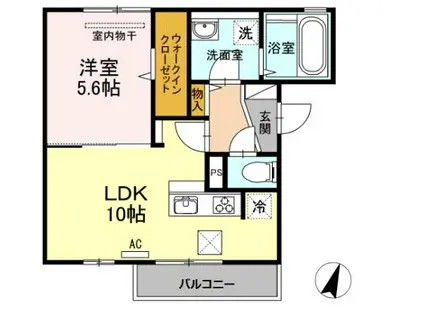 グランオッツイズモ(1LDK/1階)の間取り写真