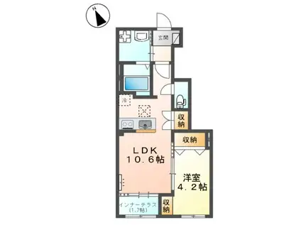 一畑電車北松江線 大津町駅 徒歩16分 2階建 新築(1LDK/1階)の間取り写真