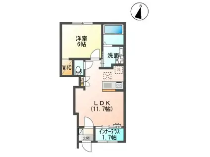 スターテラスⅡ稲岡町1LDK2LDK(1LDK/1階)の間取り写真