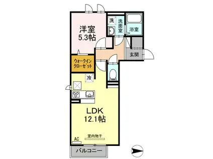 アマーダ エスポッサ(1LDK/1階)の間取り写真