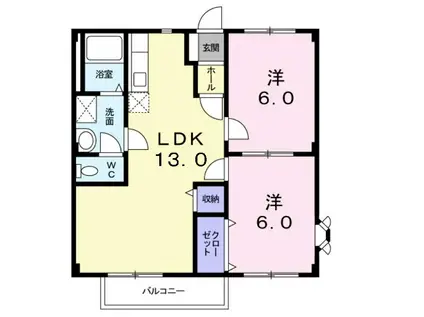 コーポ エンナ(2LDK/2階)の間取り写真