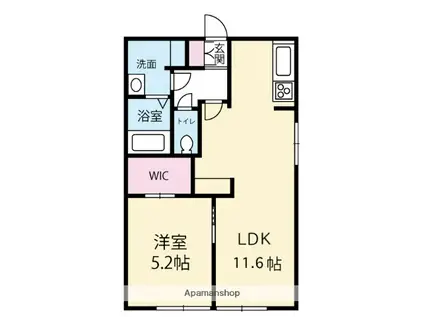 DIAS 96(1LDK/1階)の間取り写真