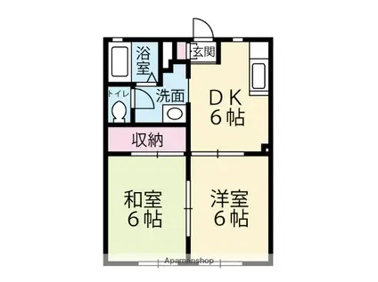 KS-1(2DK/1階)の間取り写真