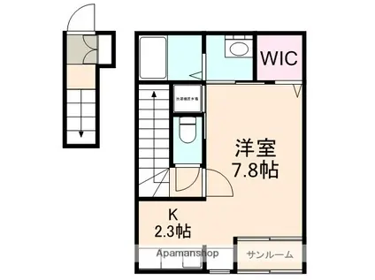 シオン新雑賀(ワンルーム/2階)の間取り写真