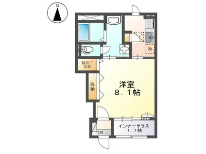 ウィスタリア(1K/1階)の間取り写真