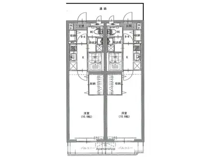 レジデンス西川津(1K/1階)の間取り写真