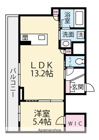 メルノアール(1LDK/1階)の間取り写真