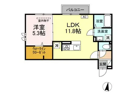 グランソレイユ(1LDK/2階)の間取り写真