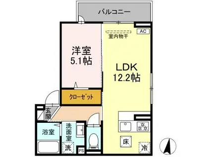 LOSKA(1LDK/1階)の間取り写真