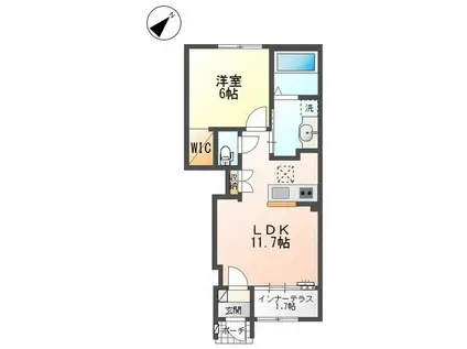 LA PAUSE 東出雲(1LDK/1階)の間取り写真