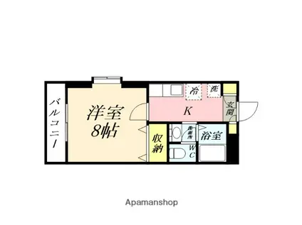 アルペジオ富町(1K/2階)の間取り写真