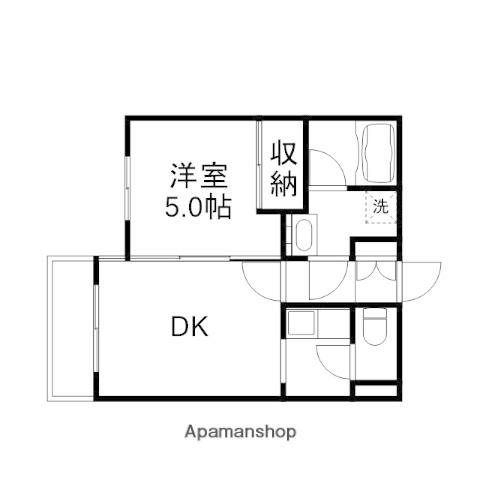 フォーラム伊島三番館(2K/1階)の間取り写真