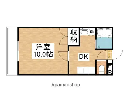 サニーコスモⅡ(1DK/2階)の間取り写真