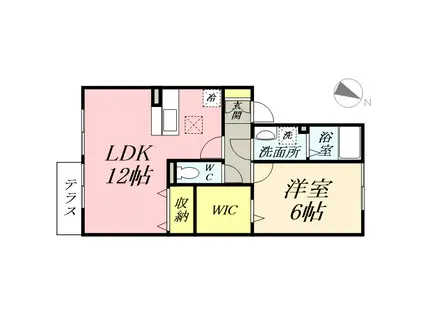 エスポワール(1LDK/1階)の間取り写真