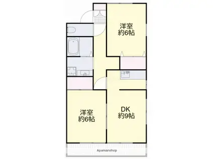 フォブールはまなすⅠ(2DK/1階)の間取り写真